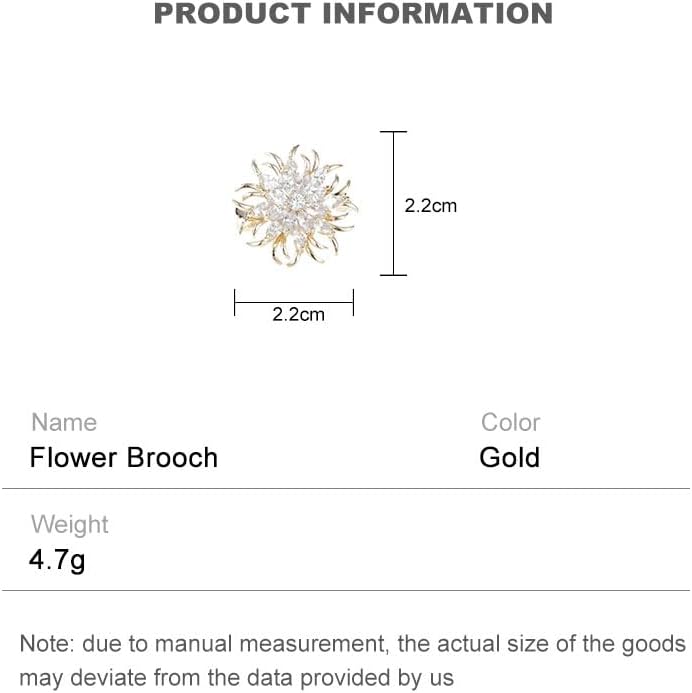14K Gold Purple/Blue/White Flower Brooch for Women, Small Suit Outerwear Decoration, Crystal Gemstone Brooch for Her