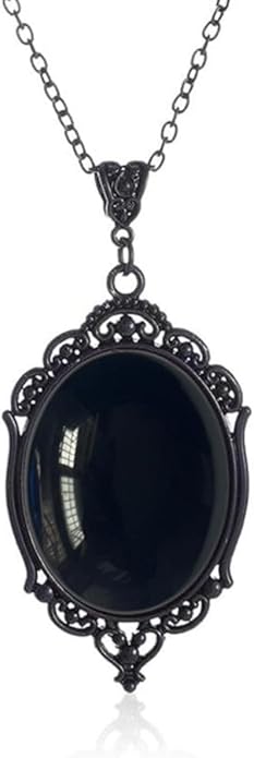 MIFYNN Gothic Stardust Crystal Cameo Necklace Red Purple Crystal Pendant Necklace Vintage Satan Demon Halloween Jewelry for Women