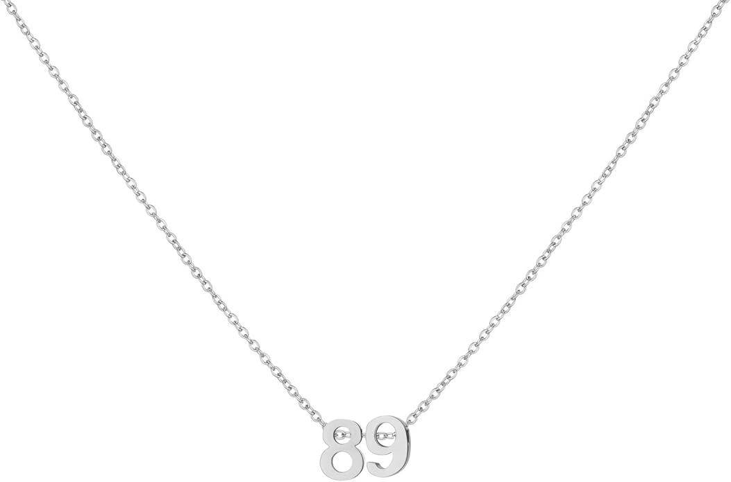 Number Necklace for Women Dainty 18K Gold Plated Pendant Necklace Charm Birth Month Personalized Jewelry Birthday Gift