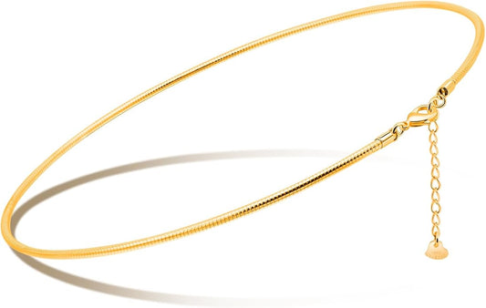 Women 925 Sterling Silver 2MM Solid Dome Collar Necklace Simple Fashion Golden 16 "18" 20 "+1.9 "Adjustable Length Choker Fine Jewelry Gifts