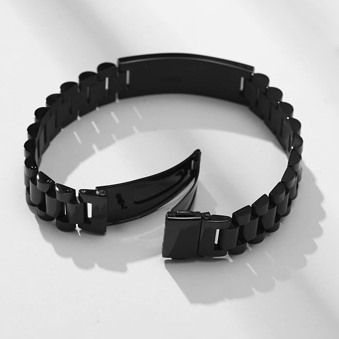 VNOX Masculine Watch Band Stainless Steel Link Bracelet Personalized Jewelry Gift for Men DAD Father Husband Boyfriend