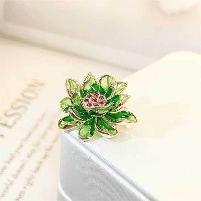 14K Gold Natural Peal Brooch with Lotus Design, High-End Elegant Vintage Chinese Style Accessory, Pearl Flower Brooch, Rhinestone/Crystal Brooches for Women