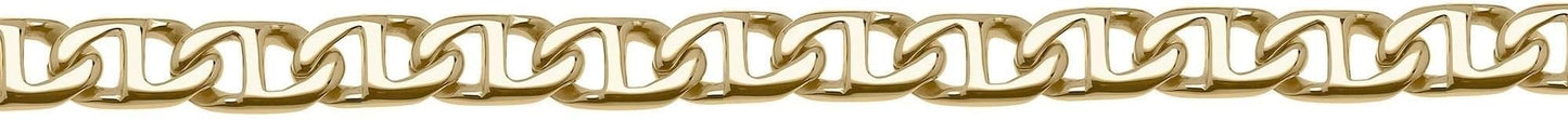 Metro Jewelry Stainless Steel Mariner Link Necklace for Men with Yellow Gold or Black Ion Plating 20 to 30 Inch Chain with Lobster Claw 10MM