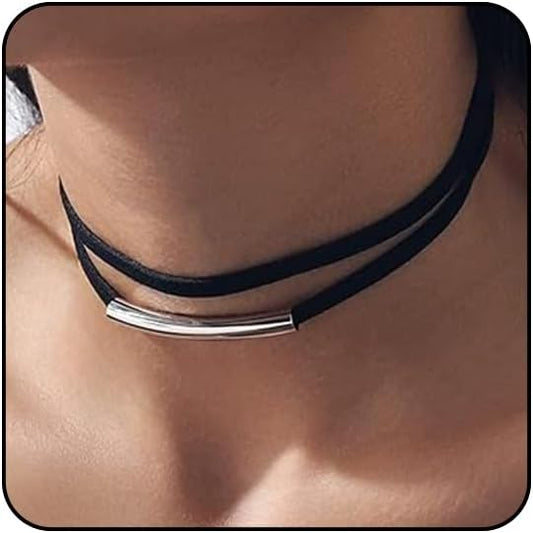 Black Choker Necklaces for Women 90s Red Black Velvet Choker Necklace Thick Thin Chocker Tube Heart Circle Choker Necklace Lace Tatto Collar Necklace Goth Choker Jewelry