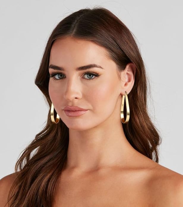 Sterling Silver Hoop Earrings for Women Large Oval Hoop Earrings Lightweight Big Gold Hoops Earrings Hypoallergenic 14K Gold Plated Hoops Earrings Non Tarnish Jewelry Gifts 20/30/40mm