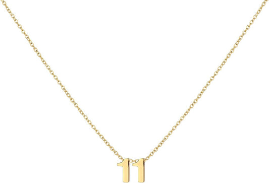 Number Necklace for Women Dainty 18K Gold Plated Pendant Necklace Charm Birth Month Personalized Jewelry Birthday Gift