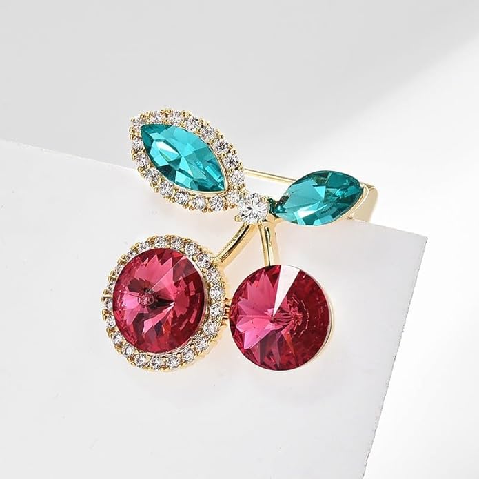 Fashion Flower Brooches for Women Rhinestone Flower Brooches Pins 18k Gold Plated Lapel Pins Jewelry for Girlfriend Wife