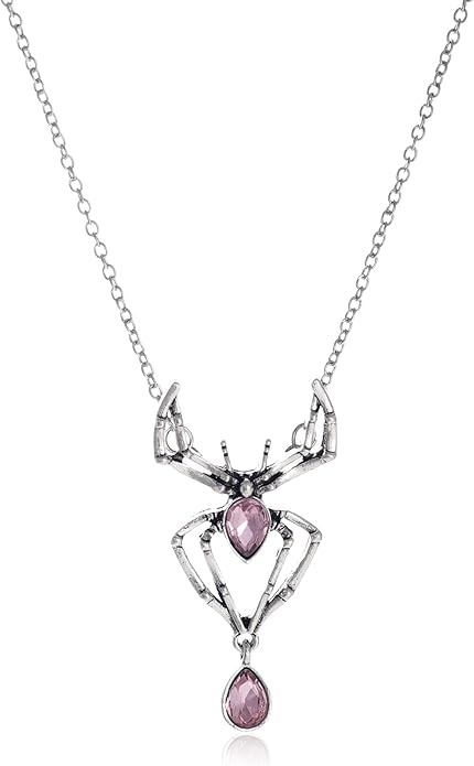 MIFYNN Vintage Gothic Spider Necklace Halloween Crystal Spider Pendant Necklace Punk Style Reptile Animal Jewelry for Woman