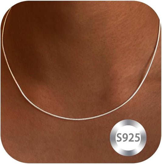 925 Sterling Silver Chain Necklace for Women 16-24 Inch Silver Jewelry Gift