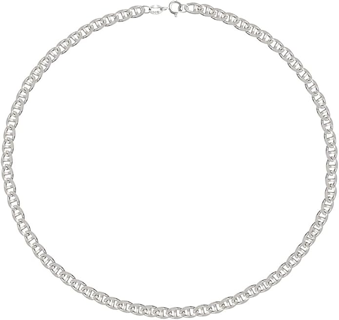 Savlano 925 Sterling Silver Solid Italian Figaro, Rope,Herringbone, Curb, Ball Bead, Snake, Mariner Chain Anklet for Women, Comes in 0.8mm - 5mm With Gift Box