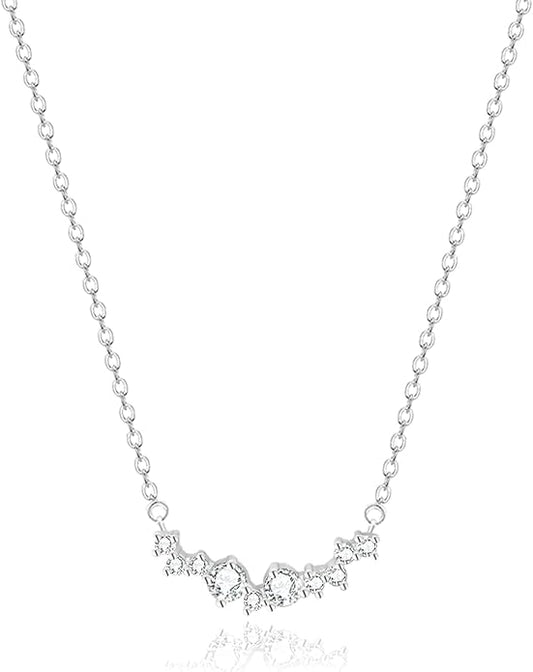 Zeffy Diamond Necklaces for Women, Dainty Gold Necklace 18k Gold Plated Layered Necklaces Simple Gold CZ Diamond Pendant Necklaces for Women Trendy Jewelry Gifts for Girls