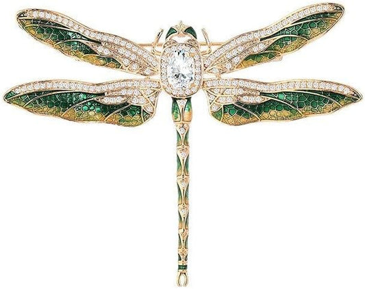 18K Gold Brooch Rhinestone Animal Brooch Pin Elegant Lapel Pin Wedding Jewelry Christmas Gift Dress Accessories for Women