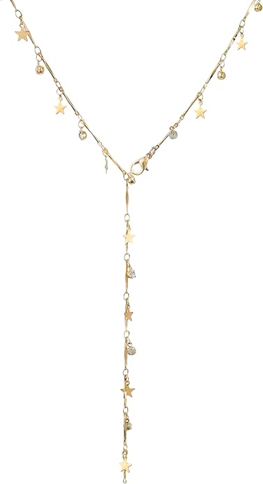 Irregular Y2k Long Y-shaped Necklace with Zircon Inlaid Sparkling Brick Tassel Pendant Double-Layer Chain High-end Fashion Accessory Women's