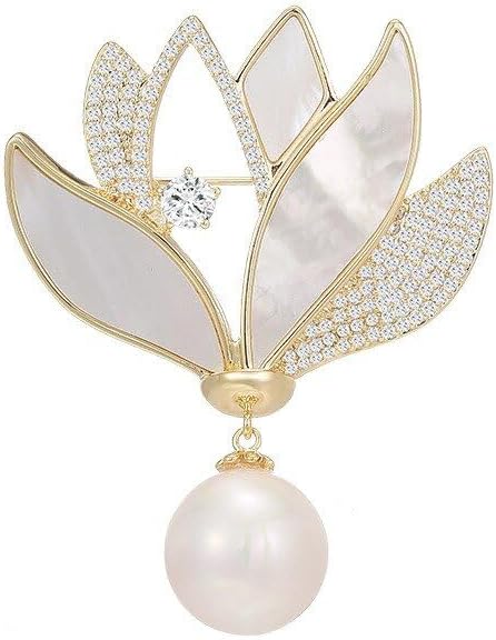 Flower Brooch Pin - Rhinestone Flower Pin 18k Gold Plated - Thanksgiving Day, Birthday, Wedding Gifts for Mom, Wife