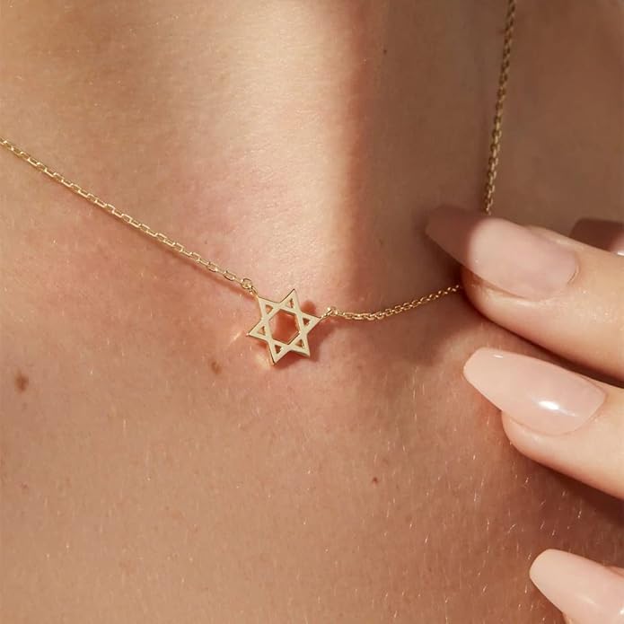 Gold Necklace for Women-14k Gold Plated Infinity Necklace Star Of David Necklace Evil Eye Cross Pendants Heart Dainty Gold Necklace For Women