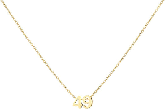 Number Necklace for Women Dainty 18K Gold Plated Pendant Necklace Charm Birth Month Personalized Jewelry Birthday Gift