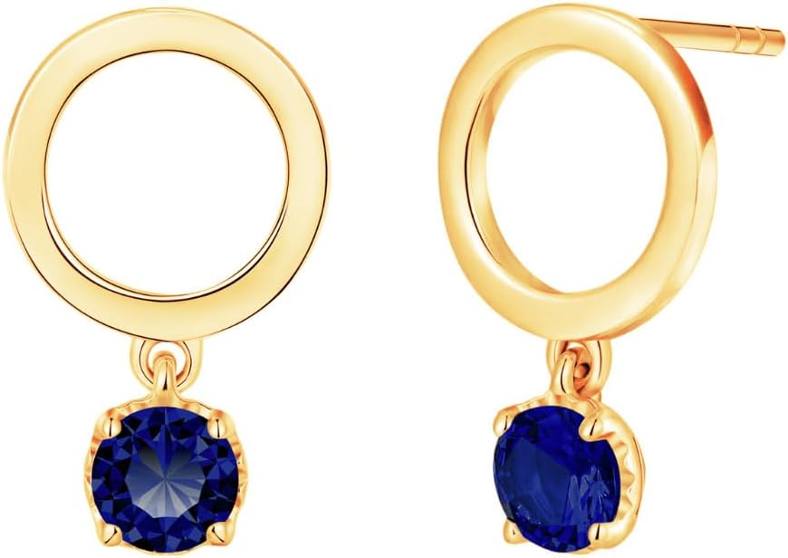 18K Yellow/White Gold Plated Silver Earring With 0.60 TCW Lab Grown Diamonds/Emerald/Blue Sapphire/Moissanite, Earrings For Women, Gift For Her Jewelry For Women Comes With Gift Box