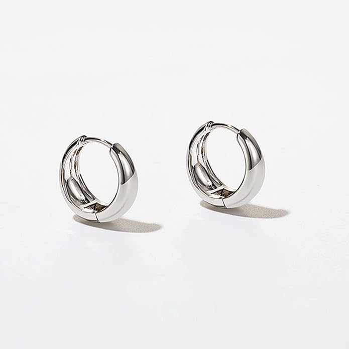 Gold Huggie Hoop Earrings Set for Women Small Chunky Gold Silver Earrings 14K Gold Filled Hypoallergenic Trendy Jewelry Dainty Huggie Earrings