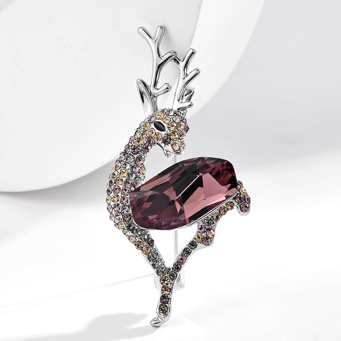 Animal Brooch for Women Rhinestone Brooch Pin 18k Gold Plated Animal Lapel Pin Fashion Jewelry Gift for Mom Wife