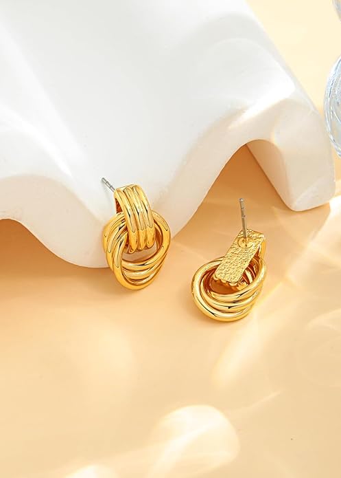 LILIE&WHITE Gold Chain Dangle Earrings - Women's Hypoallergenic Fashion Gift Earrings