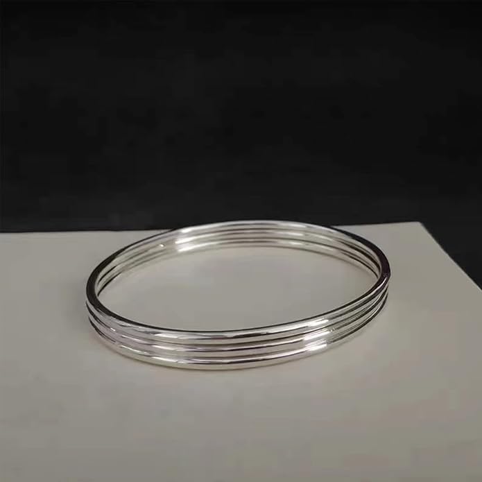 Kainier 3mm 14K Gold Plated Bracelet Stainless Steel Glossy Stackable Thin Round Bangle Bracelet for Women Solid Plain Polished Bracelet Best Gifts for Love