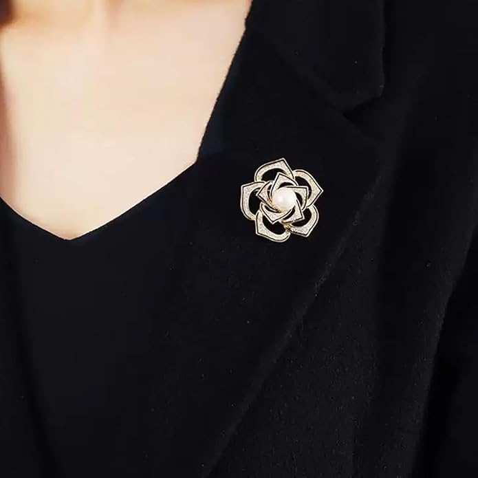 HAISWET Party Flower Elegant Zircon Cz Brooch Pins for Women Gold Color