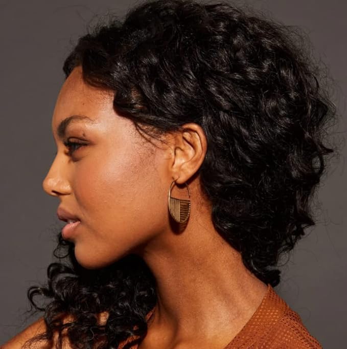 INK+ALLOY Boho Pull Through Hoop Earrings for Women, Maggie Gold Plated Brass Metal Lightweight Statement Chunky Hoops, Handmade Jewelry for the Modern Bohemian