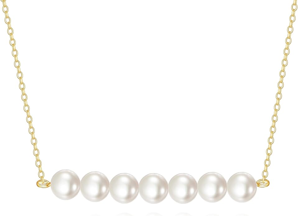 KECHO 14K Real Gold Freshwater Cultured Pearl Pendant Necklace 14K Solid Gold Jewelry Anniversary Birthday Gifts for Women