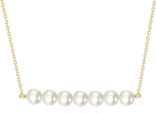 KECHO 14K Real Gold Freshwater Cultured Pearl Pendant Necklace 14K Solid Gold Jewelry Anniversary Birthday Gifts for Women