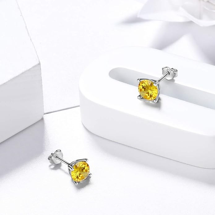 Aurora Tears 925 Sterling Silver 12 Birthstones Necklace/Earring/Ring/Bracelet Women Birthstone Pendant Crystal Fashion Birthday Jewelry Christmas Gift for Girls Women