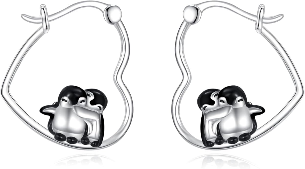 AXELUNA Animal Earrings Sterling Silver Mom and Daughter Earrings Heart Jewelry Gift for Women Mother