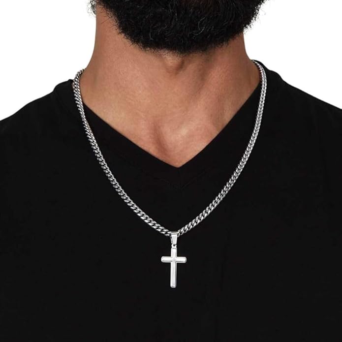 VIRAGIL To My Man Necklace Chain for Men, Silver Stainless Steel Chain Jewelry, Romantic Gift from Partner for Birthday Valentine or Everyday Wear with Meaning