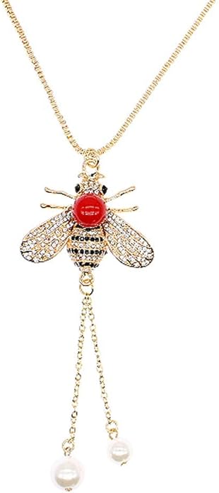 Honey Bee Brooches Crystal Insect Themed Bee Brooch Animal Fashion Shell Pearl Brooch Pin Gold Tone