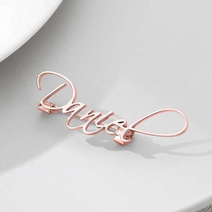 YHLISO Personalized Customize Double Names Stainless Steel Brooch Pin Custom Logo Gold Name Badges Products for Women Jewelry