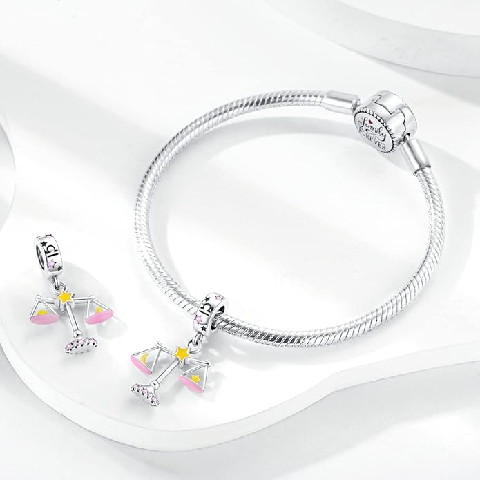 Parmuz Zodiac Sign Charms for Bracelet Necklace 925 Sterling Silver Charms 12 Constellation/Horoscope Star Dangle Birthstone Beads, Birthday Jewelry Gifts for Women Men