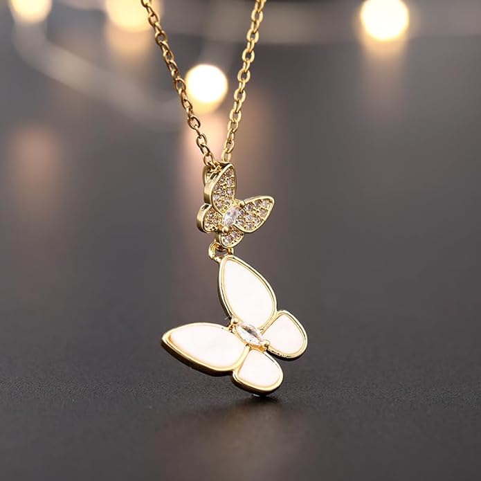 18k Gold Plated Necklace for Women Trendy Dainty Charm Evil eye Italian horn hummingbird starfish seashell bow elephant snake butterfly ladybug PendentMinimalist Delicate Jewelry for Women