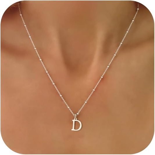 Initial Necklaces for Women Dainty Gold Letter Pendant Necklace 14k Gold Plated A-Z Name Necklaces Cute Charm Choker Necklace Fashion Accessories Non Tarnish Trendy Jewelry Gift