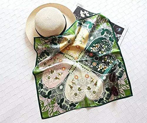 ANDANTINO 100% Pure Mulberry Silk Small Square Scarves -21'' x 21''- Digital Printed Neckerchief –Women Men Lightweight Scarf