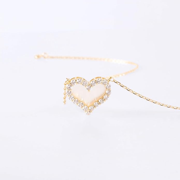 ROSEDANCE Heart Necklace for Women, 14K Gold Plated Dainty Heart Necklace, Tiny Love Symbol Pendant Choker, Minimalist Dainty Jewelry Gift, Valentines Day Anniversary Birthday