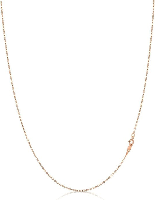 KEZEF 1mm 925 Sterling Silver Necklace for Women | 16-36 inch long Silver, 18k Gold, Rose Gold Necklaces for Women - Made In Italy Real Cable Chain Jewelry | Dainty cadena de plata s925 para mujer