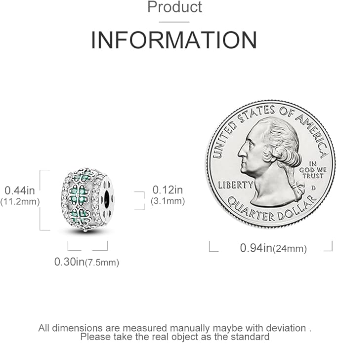 Parmuz Clip Spacer Charm for Bracelet 925 Sterling Silver Pave Cubic Zirconia Lock Stopper Bead Star Moon Evil Eye Jewelry Charm for Woman