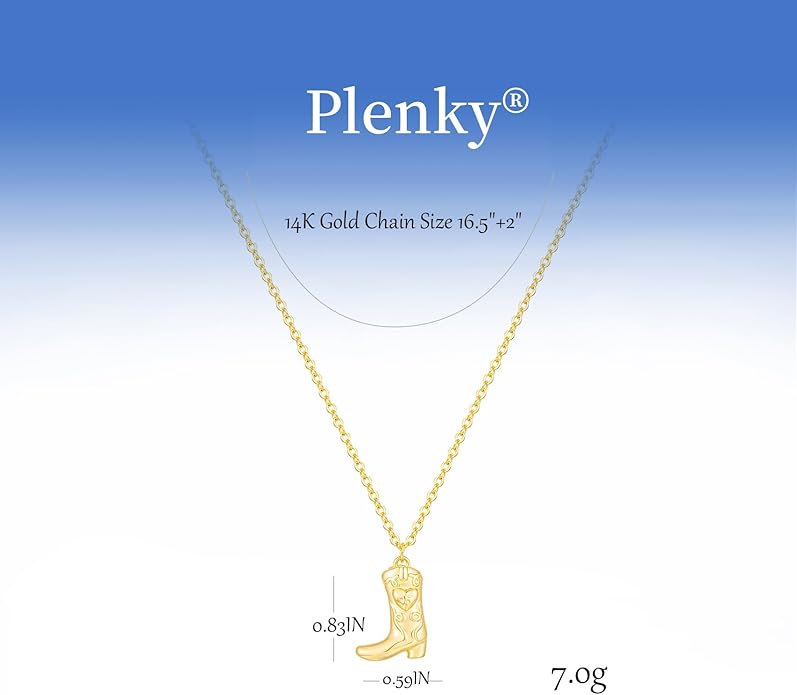 Gold Necklace for Women-14K Gold Plated Bow,Dragon,Shell, Palm Tree, Seahorse, Conch Shell,Sardines, Cowboy Boot,Bat,Bunny Pendant Beachy Jewelry for Women Gifts