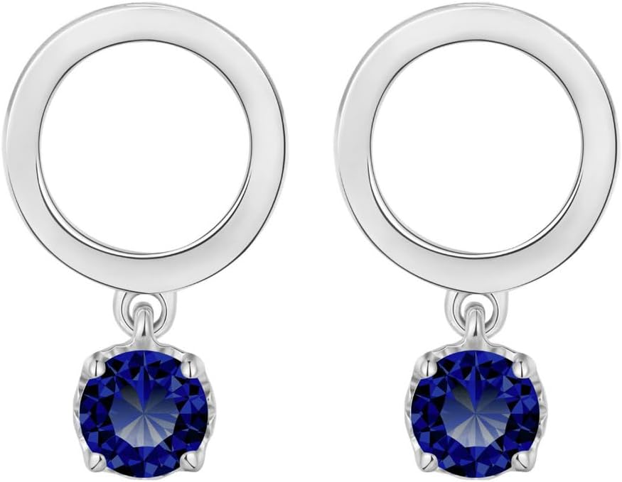 18K Yellow/White Gold Plated Silver Earring With 0.60 TCW Lab Grown Diamonds/Emerald/Blue Sapphire/Moissanite, Earrings For Women, Gift For Her Jewelry For Women Comes With Gift Box