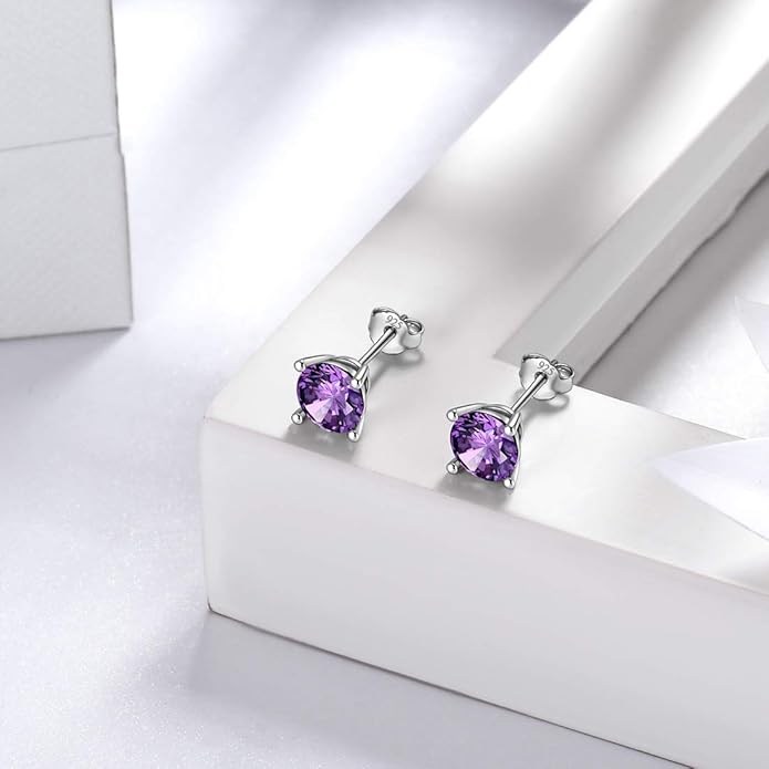 Aurora Tears 925 Sterling Silver 12 Birthstones Necklace/Earring/Ring/Bracelet Women Birthstone Pendant Crystal Fashion Birthday Jewelry Christmas Gift for Girls Women