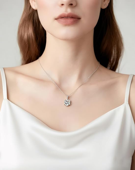 Mothers Day Gifts, Mom Gifts from Daughter Son, Necklace for Mom, Silver Necklace Gifts with Rose Flower for Grandma Daughter Girlfriend and Wife on Birthday Anniversary
