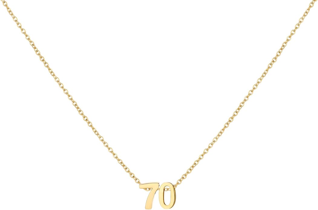 Number Necklace for Women Dainty 18K Gold Plated Pendant Necklace Charm Birth Month Personalized Jewelry Birthday Gift