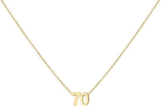 Number Necklace for Women Dainty 18K Gold Plated Pendant Necklace Charm Birth Month Personalized Jewelry Birthday Gift