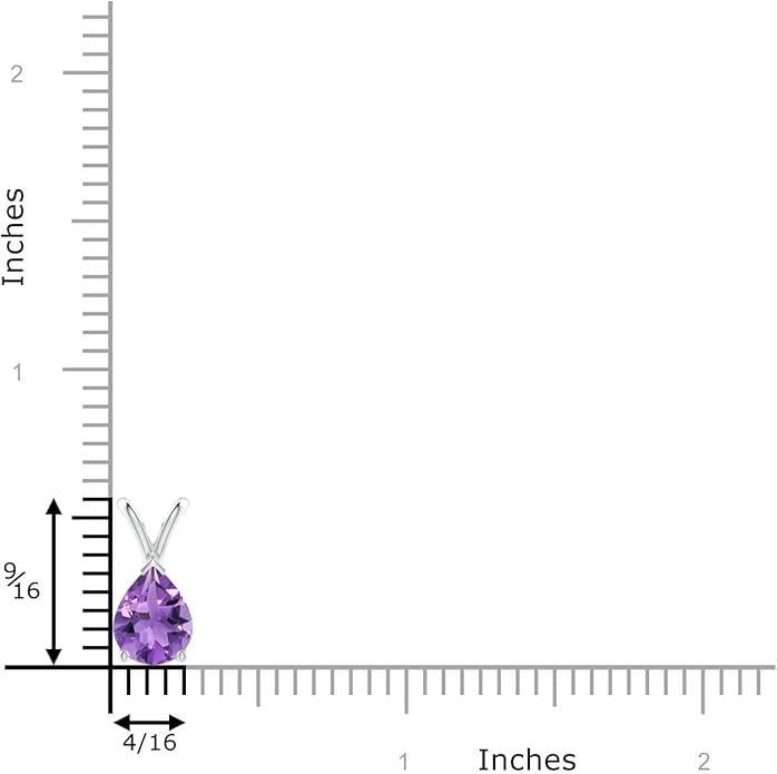 Angara Natural Amethyst Solitaire Pendant for Women | V-Bale Pear-Shaped Amethyst Solitaire Pendant in 14K Solid Gold/Silver/Platinum | February Birthday, Anniversary, Gemstone Jewellery Gift