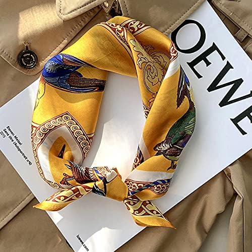 ANDANTINO 100% Mulberry Silk Scarf -21” Lightweight Square Neckerchief – Breathable Digital Printed Scarves with Gift Packed