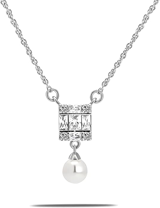 Milan Chiva Gold Pendant Necklace for Women 14K Dainty Cubic Zirconia GemStone Statement Chain Jewelry